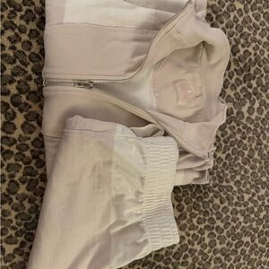 Beige Zip-Up Jacket and short Set free people movement